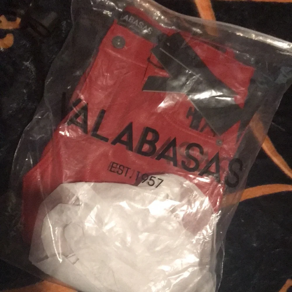 NWT MEN’S VALABASAS STACKED "ALI" RED BLACK LEATHER PANTS SIZE 30 - Picture 12 of 13